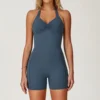 One Piece Activewear Women's Fitness Bodysuit Workout Jumpsuit Shorts