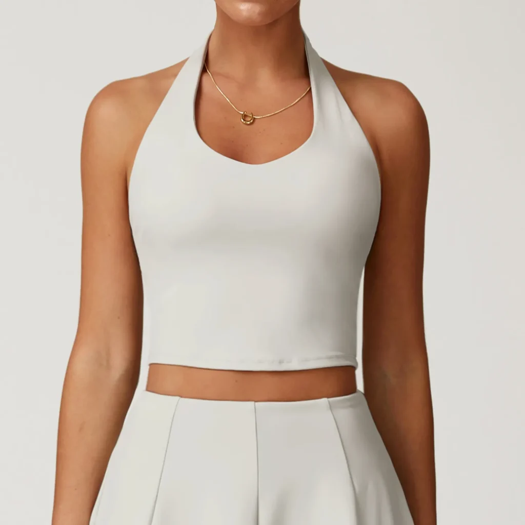 Sports Apparel Wholesale Backless Halter Tops for Women Yoga Crop Tank Tops