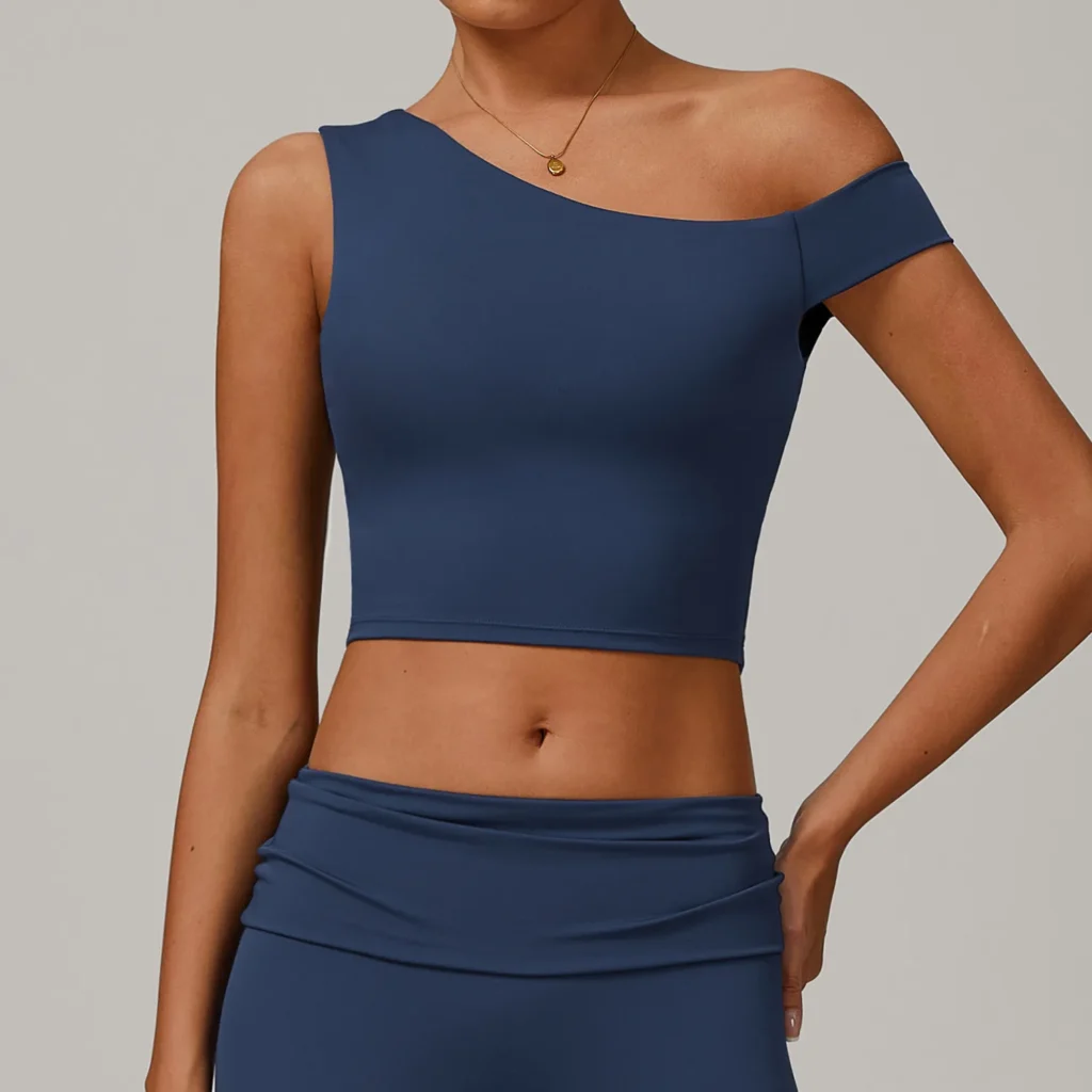 Private Label Workout Clothes Gym Appeal Women's One Shoulder Tank Top