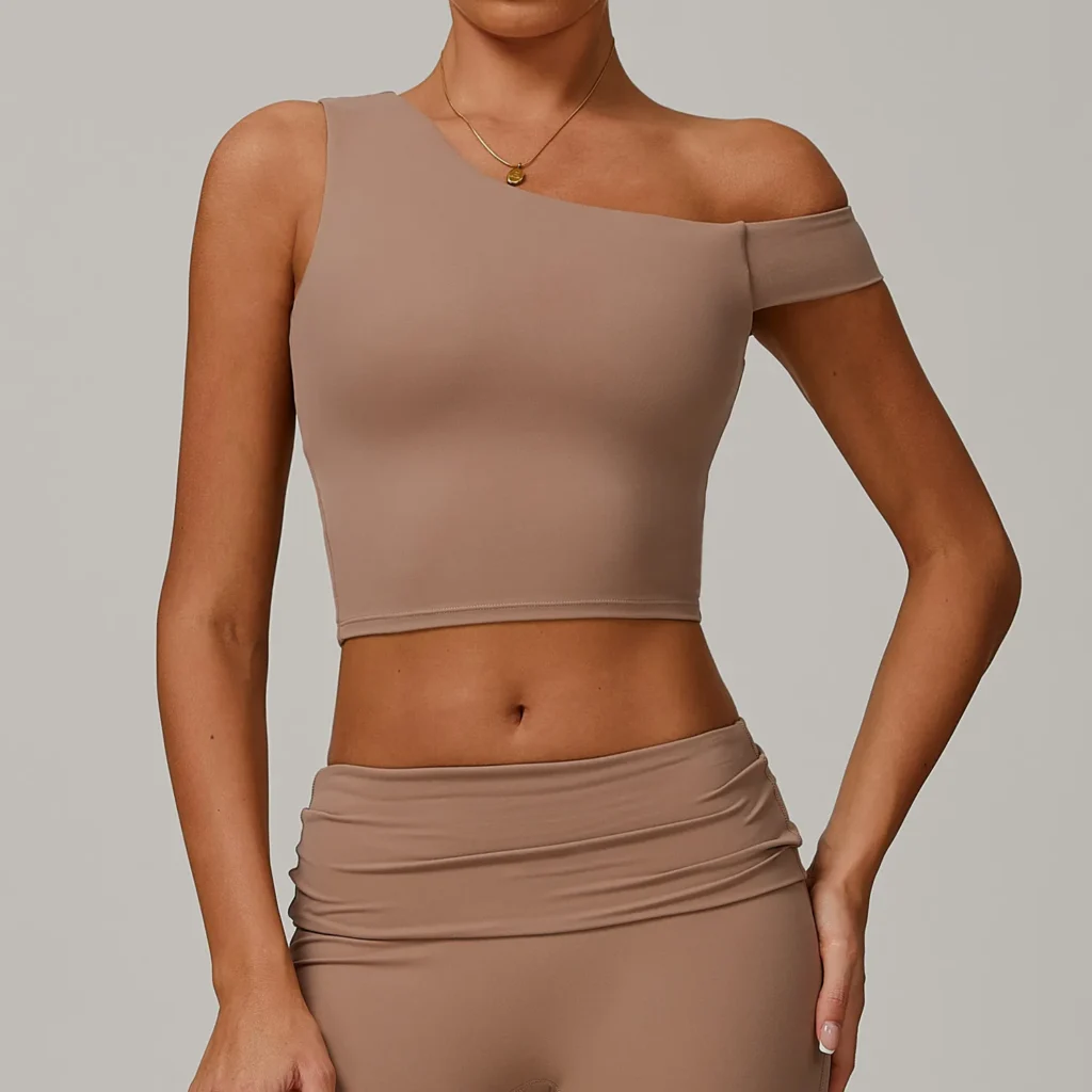 Private Label Workout Clothes Gym Appeal Women's One Shoulder Tank Top