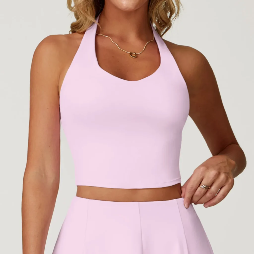 Sports Apparel Wholesale Backless Halter Tops for Women Yoga Crop Tank Tops