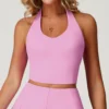Sports Apparel Wholesale Backless Halter Tops for Women Yoga Crop Tank Tops