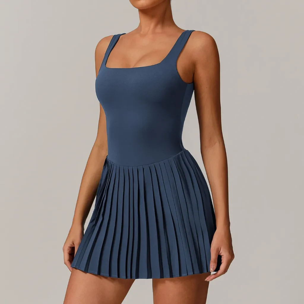 Wholesale Active Clothing Women's Yoga Jumpsuit Tennis Dress with Pockets