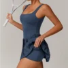 Wholesale Active Clothing Women's Yoga Jumpsuit Tennis Dress with Pockets