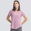 Personalised Gym Shirts Short Sleeve Yoga Top Workout T Shirt Manufacturer