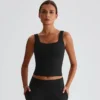 Yoga Wear Suppliers Square Neck Longline Sports Bra Workout Crop Tank Tops