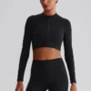 Wholesale Exercise Clothing Long Sleeve Yoga Tops Cropped Jackets In Bulk