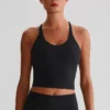 Activewear Wholesale Suppliers Recycled Fitness Crop Tank Tops with Cross Back Sports Apparel Manufacturers