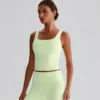 Yoga Wear Suppliers Square Neck Longline Sports Bra Workout Crop Tank Tops