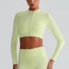 Wholesale Exercise Clothing Long Sleeve Yoga Tops Cropped Jackets In Bulk