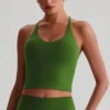 Activewear Wholesale Suppliers Recycled Fitness Crop Tank Tops with Cross Back Sports Apparel Manufacturers