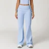 Folded Waist Yoga Flared Pants with Drawstring Bulk Sportswear Yoga Pants Manufacturers