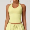 Backless Workout Top with Removable Pads Custom Halter Tank Top Bulk Sportswear