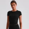 Short Sleeve Athletic Shirts​ Yoga Clothing Manufacturers​ Crew Neck T Shirts