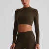 Wholesale Exercise Clothing Long Sleeve Yoga Tops Cropped Jackets In Bulk