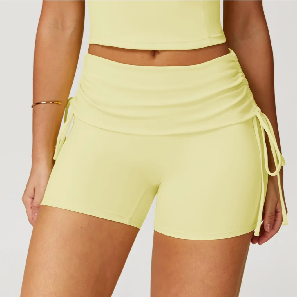 Folded Waist Gym Shorts with Drawstring Bulk Sportswear Athletic Wear Manufacturers