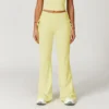 Folded Waist Yoga Flared Pants with Drawstring Bulk Sportswear Yoga Pants Manufacturers