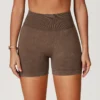 Seamless Gym Shorts​ Custom Gym Wear Manufacturers Sand Washed Workout Shorts