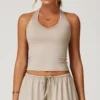 Backless Workout Top with Removable Pads Custom Halter Tank Top Bulk Sportswear