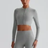 Wholesale Exercise Clothing Long Sleeve Yoga Tops Cropped Jackets In Bulk
