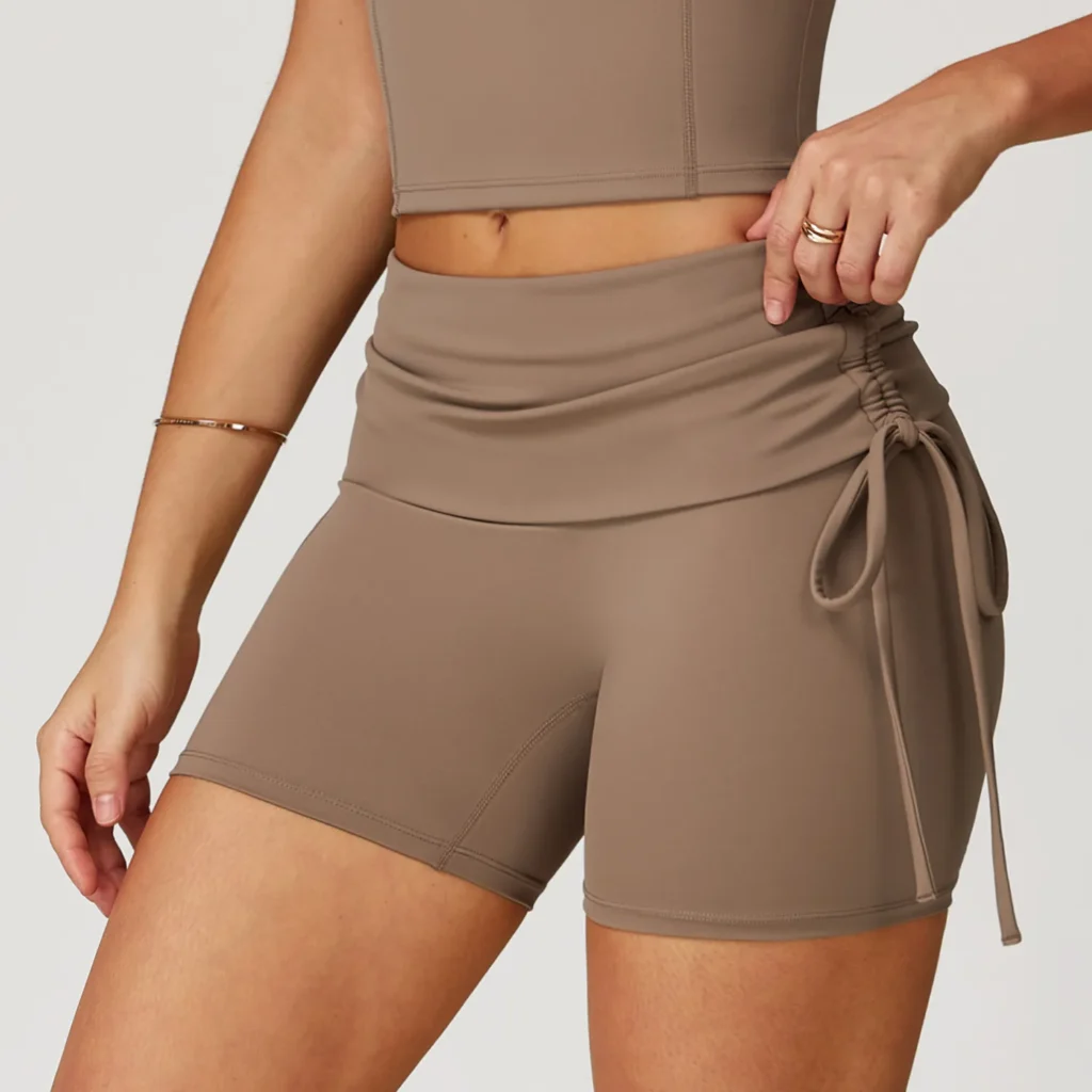 Folded Waist Gym Shorts with Drawstring Bulk Sportswear Athletic Wear Manufacturers
