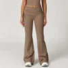 Folded Waist Yoga Flared Pants with Drawstring Bulk Sportswear Yoga Pants Manufacturers