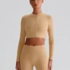 Wholesale Exercise Clothing Long Sleeve Yoga Tops Cropped Jackets In Bulk