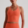 Activewear Wholesale Suppliers Recycled Fitness Crop Tank Tops with Cross Back Sports Apparel Manufacturers