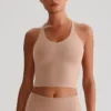 Activewear Wholesale Suppliers Recycled Fitness Crop Tank Tops with Cross Back Sports Apparel Manufacturers