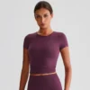 Short Sleeve Athletic Shirts​ Yoga Clothing Manufacturers​ Crew Neck T Shirts