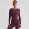 Slim Fit Long Sleeve Yoga Tops​ Sport Clothing Manufacturers Bulk Athletic Apparel