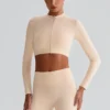 Wholesale Exercise Clothing Long Sleeve Yoga Tops Cropped Jackets In Bulk