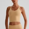 Activewear Wholesale Suppliers Recycled Fitness Crop Tank Tops with Cross Back Sports Apparel Manufacturers
