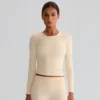 Slim Fit Long Sleeve Yoga Tops​ Sport Clothing Manufacturers Bulk Athletic Apparel