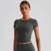 Short Sleeve Athletic Shirts​ Yoga Clothing Manufacturers​ Crew Neck T Shirts