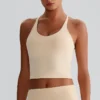 Activewear Wholesale Suppliers Recycled Fitness Crop Tank Tops with Cross Back