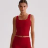 Yoga Wear Suppliers Square Neck Longline Sports Bra Workout Crop Tank Tops