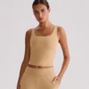 Yoga Wear Suppliers Square Neck Longline Sports Bra Workout Crop Tank Tops
