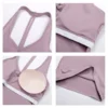 Backless Workout Top with Removable Pads Custom Halter Tank Top Bulk Sportswear