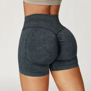 Seamless Gym Shorts​ Custom Gym Wear Manufacturers Sand Washed Workout Shorts