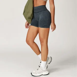 Seamless Gym Shorts​ Custom Gym Wear Manufacturers Sand Washed Workout Shorts