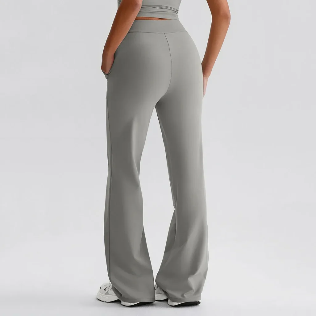 Wholesale Yoga Clothes High Waist Wide Leg Yoga Pants Flare Sweatpants with Pockets