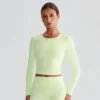 Slim Fit Long Sleeve Yoga Tops​ Sport Clothing Manufacturers Bulk Athletic Apparel