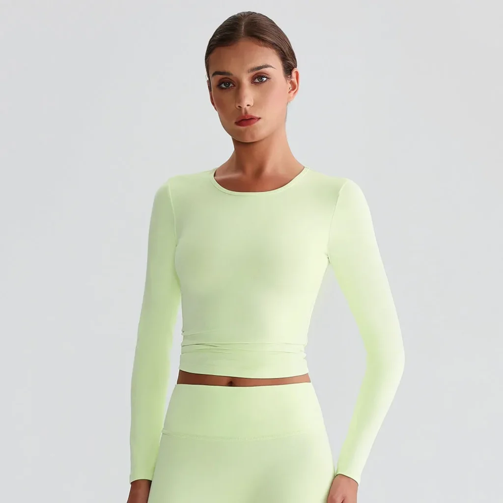 Slim Fit Long Sleeve Yoga Tops​ Sport Clothing Manufacturers Bulk Athletic Apparel