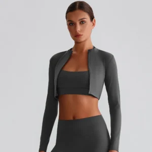 Wholesale Exercise Clothing Long Sleeve Yoga Tops Cropped Jackets In Bulk
