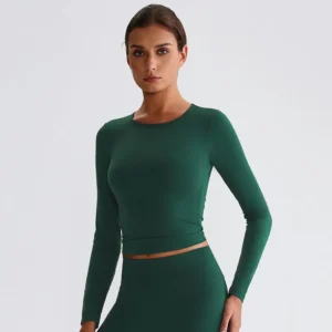 Slim Fit Long Sleeve Yoga Tops​ Sport Clothing Manufacturers Bulk Athletic Apparel