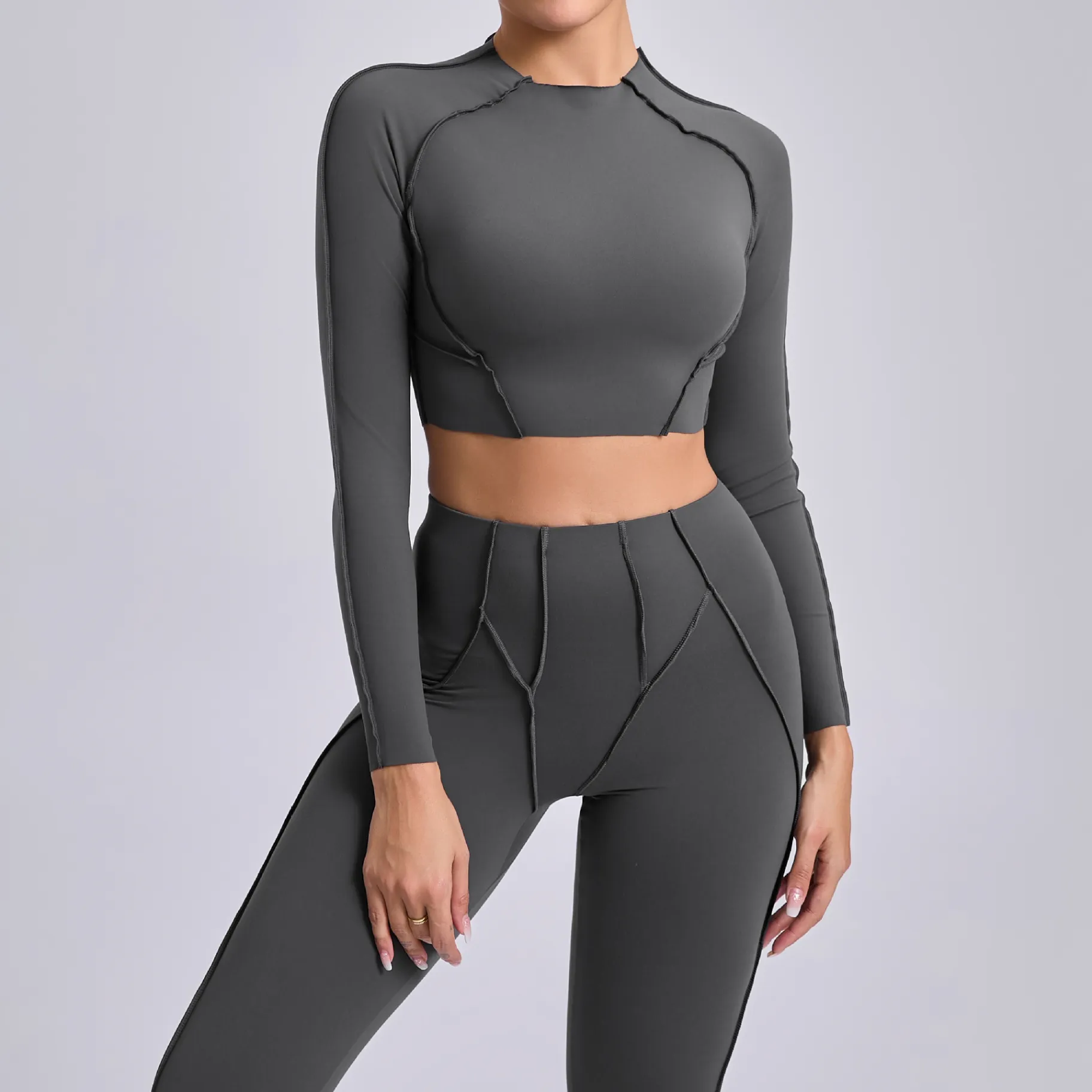 Slim Fit Long Sleeve Yoga Tops​ Outdoor Running Sports Workout Bodysuit
