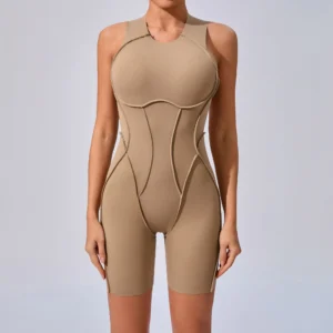 Workout Jumpsuit Shorts Beautiful Back Outer Wear Yoga Suit