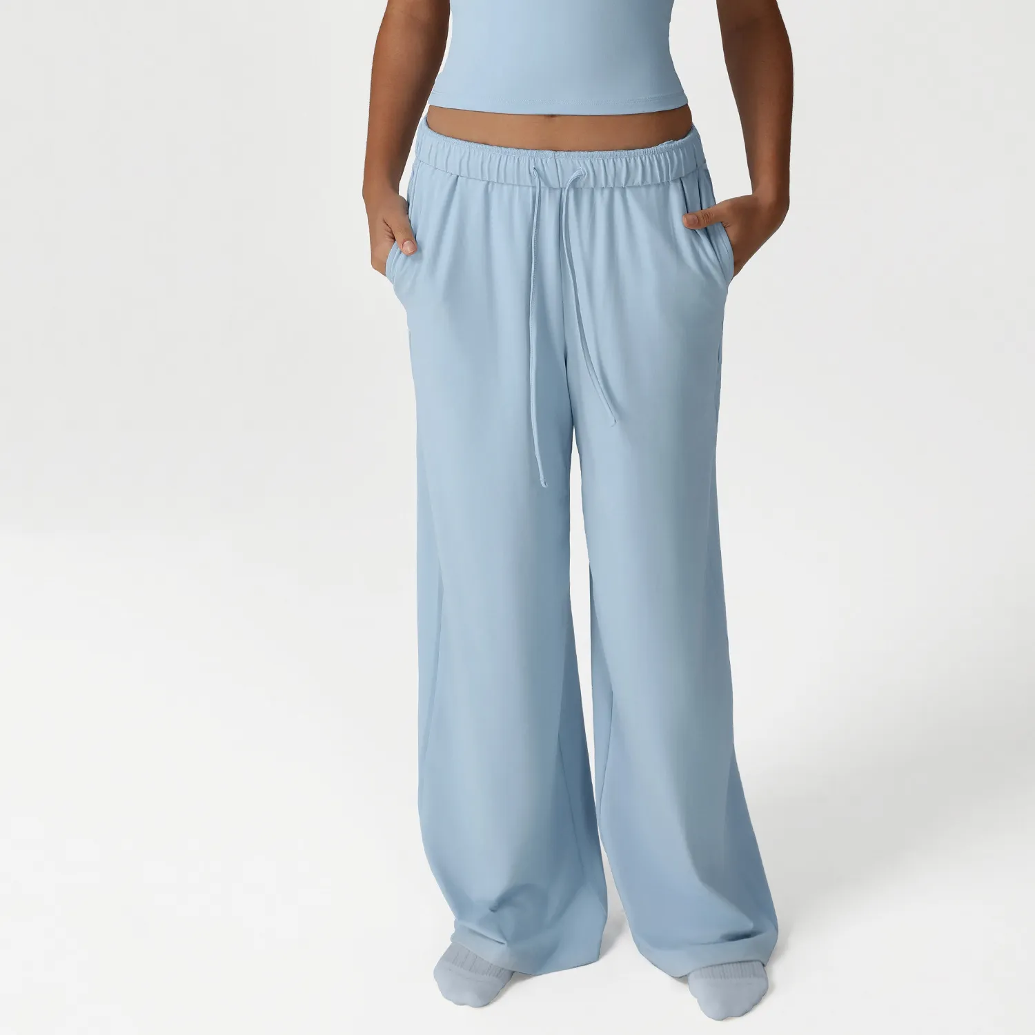Sparks Apparel Yoga Flared Pants with Drawstring Straight Gym Suppliers