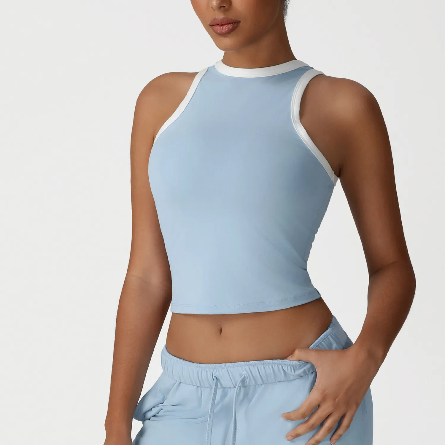 Contrast Color Gym Wear Tank Top for Women Spark Sport Manufacturers